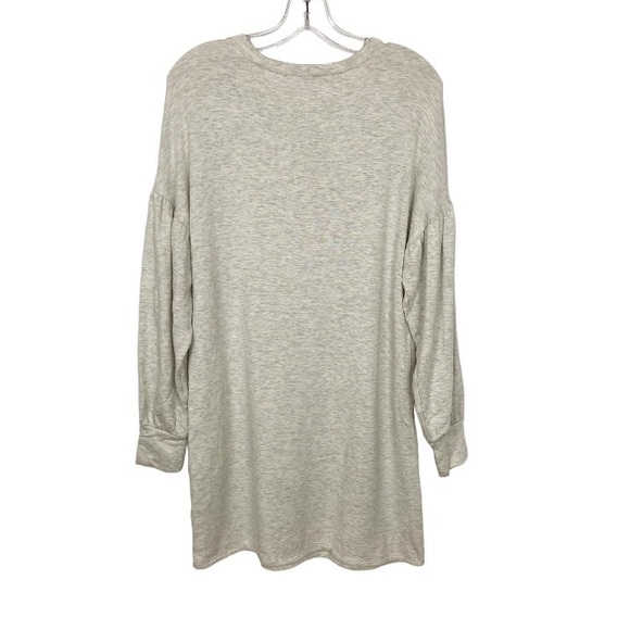 Socialite Gray Sweat Shirt Dress Bubble Sleeves Size Small - Picture 2 of 5